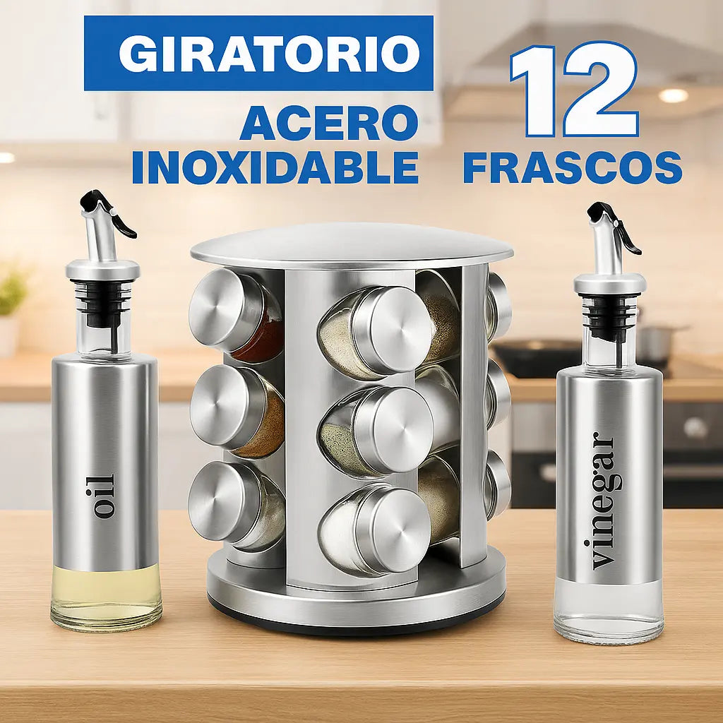 1 Organizador de Especias + 2 Dispensadores / Aceite y Vinagreta / EN COMBO