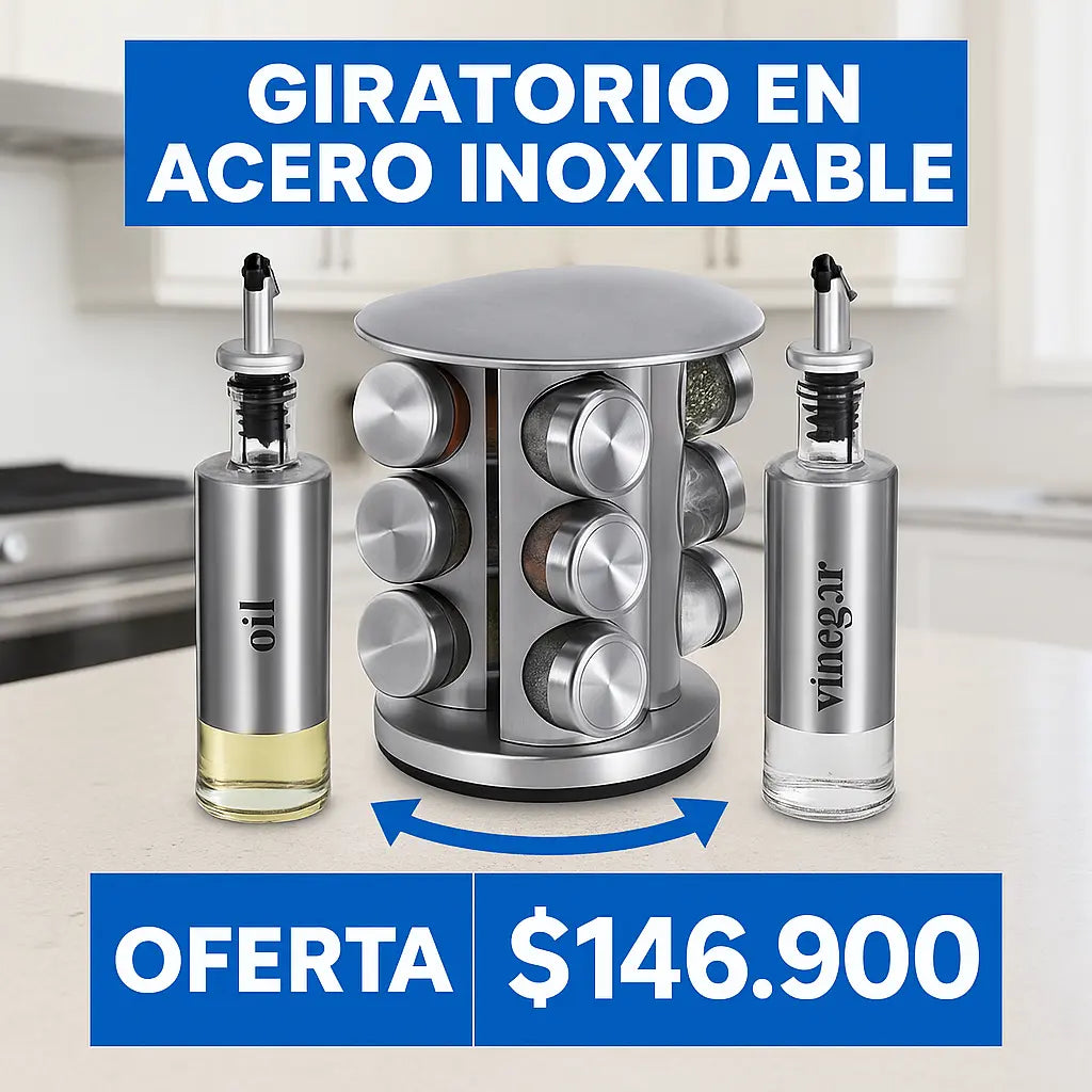 1 Organizador de Especias + 2 Dispensadores / Aceite y Vinagreta / EN COMBO