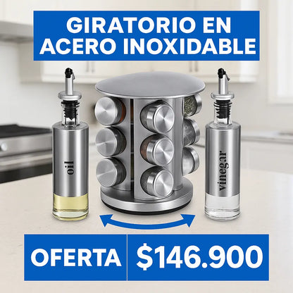 1 Organizador de Especias + 2 Dispensadores / Aceite y Vinagreta / EN COMBO