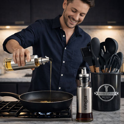 PROMOCOMBO: 10 Utensilios de Cocina + 2 Dispensadores Aceite y Vinagre