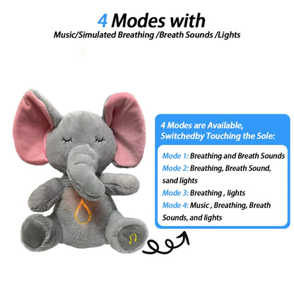 🦙✨ "Dulces Sueños con Nuestro Elefante de Peluche: 4 Modos de Respiración, Música y Luz para Relajar🎶💤"