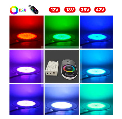 Lámpara PREMIUM LED Ultradelgada para Piscina  12V/ 18V / 35V / 42V RGB Multicolor
