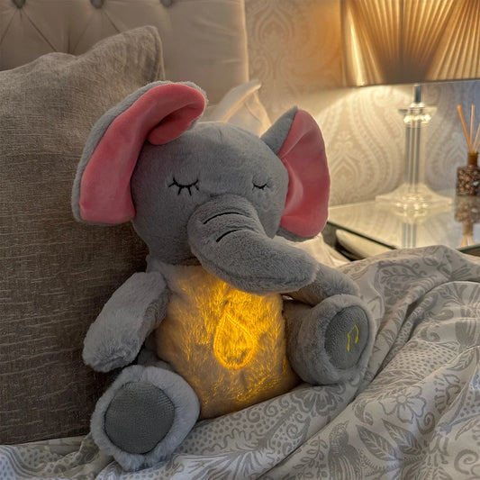 🦙✨ "Dulces Sueños con Nuestro Elefante de Peluche: 4 Modos de Respiración, Música y Luz para Relajar🎶💤"