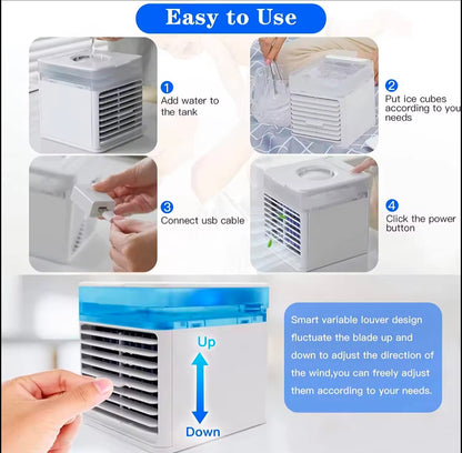 ❄️ ¡Refresca tu espacio al instante con el mini aire acondicionado más práctico! 🌬️