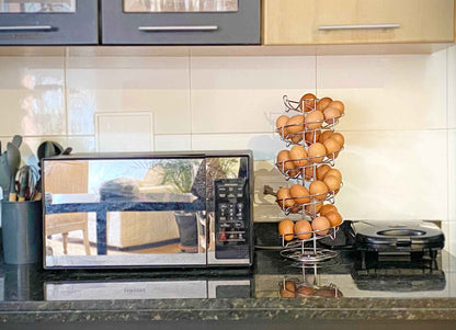 Máxima Elegancia y Organización: Rack de Acero Inoxidable para 30 Huevos