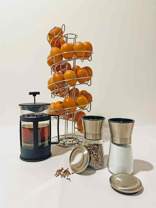 Máxima Elegancia y Organización: Rack de Acero Inoxidable para 30 Huevos